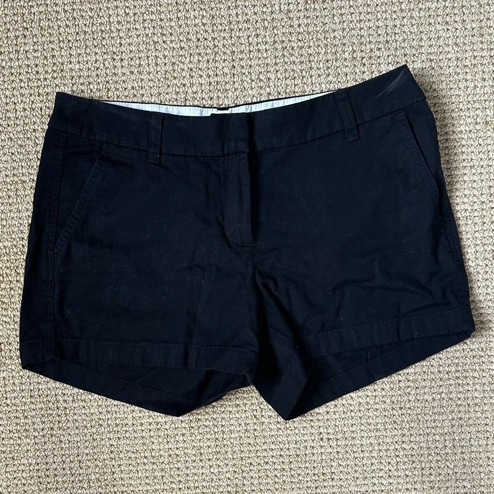 J.Crew Women’s Black Cotton Bermuda Shorts,Classic Chino Mid-Rise Casual Shorts